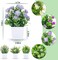 4 Pack Mini Artificial Plants with Flowers – Small Fake Plants for Indoor Home & Desk Decor